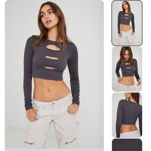 Garage Seamless Cut Out Long Sleeve Top